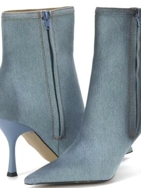 Steve Madden Light Blue Denim Pointed Toe Ankle Booties